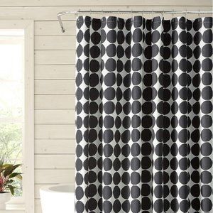 NWT MARIMEKKO Shower Curtain Cotton Buttonhole Machine Washable Pienet Kivet